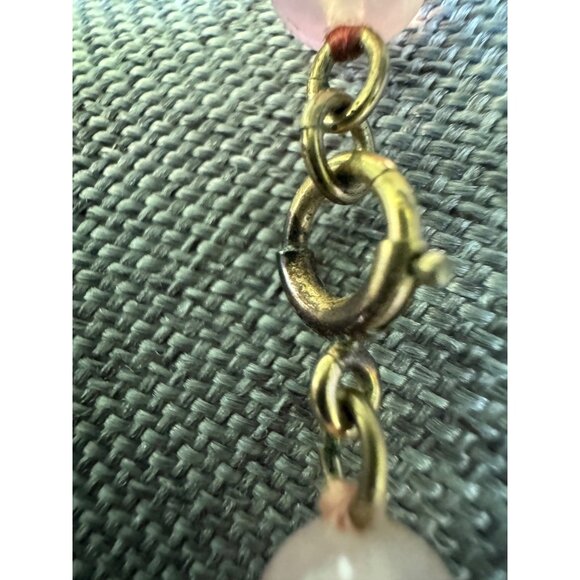 Vintage Gold Filled Rose Quartz Graduated Beaded Necklace - Picture 3 of 5